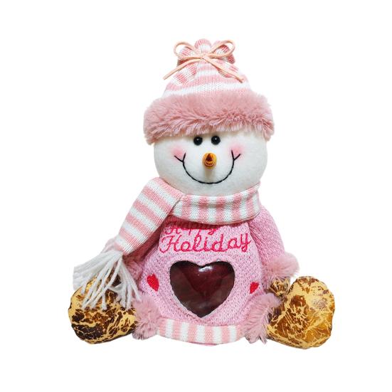 Christmas Apples Gift Bag Zipper Holiday Gift Pouch with Santa & Snowman Print Reusable Packaging for Candy Toys And Presents