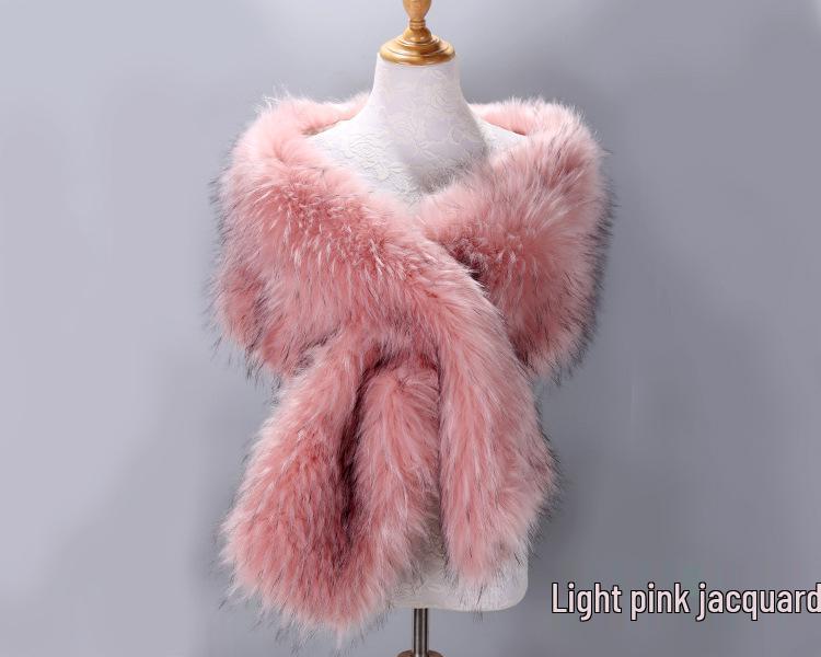 Women's Faux Fox Fur Shawl Cloak: Thick Autumn/Winter Bridal Evening Scarf and Neck Warmer