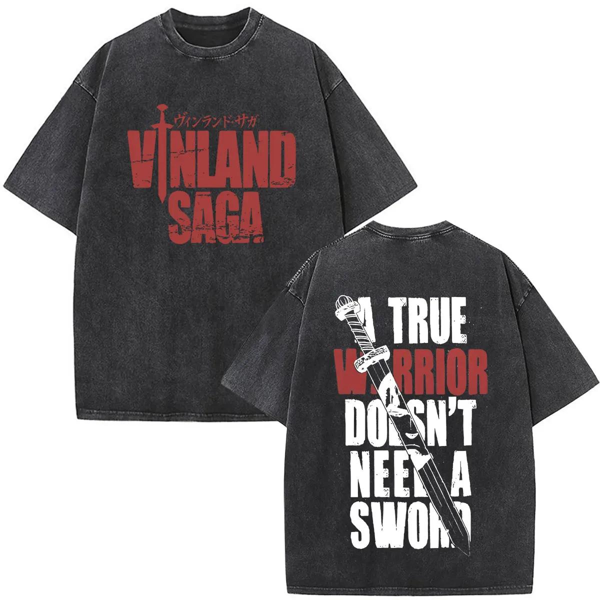 

Anime Vinland Saga Tshirt Unisexga Thorfinn Karlsefni Vintage Washed T Shirt Unisexs Women Summer Fashion Casual Oversized Tshirts S