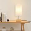 Tischleuchte - NETTLIFE - E27 Touch-Lampe - Dimmbar - Braunes Metall - Stoff-Schirm