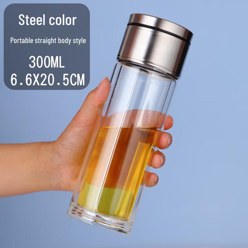 FAWLES Double-Layer Tea Infuser Glass Bottle