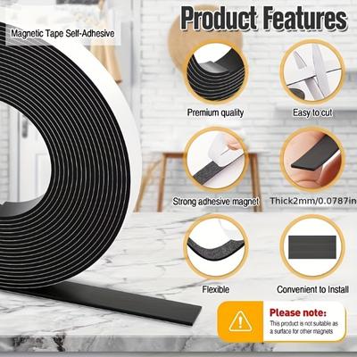 O carretel de fita magnética flexível autoadesivo é muito adequado para projetos de artesanato e bricolage, quadros brancos e geladeiras