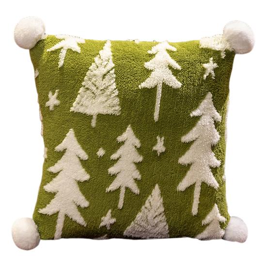 Christmas Tree Plush Pillow Cartoon Stuffed Toy Soft Sofa Cushion Holiday Home Decoration for Couch Bed