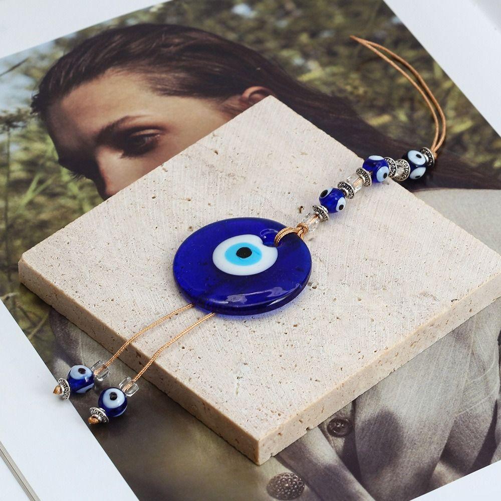 Craft Colorful Bead Demon Eye Pendant Car Hanger Decoration Blue Eye Key Chain Home Wall Hanger