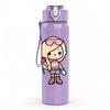 1PC Blonde Doll Girl Cute Cartoon Print 750ml Color Plastic Sports Water Bottle Leakproof Flip Straw Lid Suitable for Sports Office Home Use