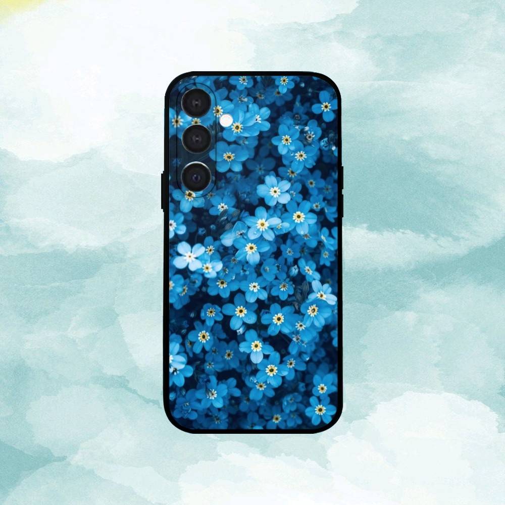 Flowers A-Art Phone Case For Samsung A73,72,71,A52,51,40,41,A22,A32,31,A13, Soft Black Shell