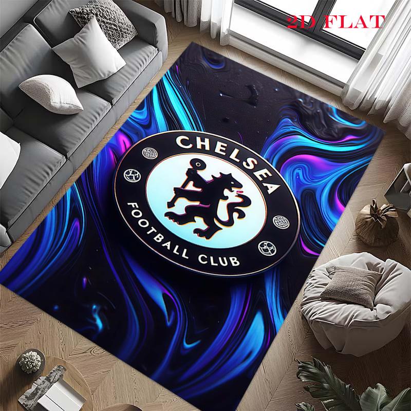 Chelsea FC Logo Carpet Rug for Living Room Bedroom Home Sofa Decoration,Kids Play Nonslip Floor Mat