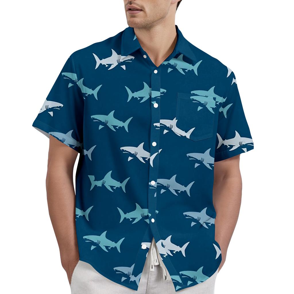 Men's Casual Button Down Short Sleeve Shirt Floral Print Lightweight Breathable Fabric Relaxed Fit Summer Beach Shirt