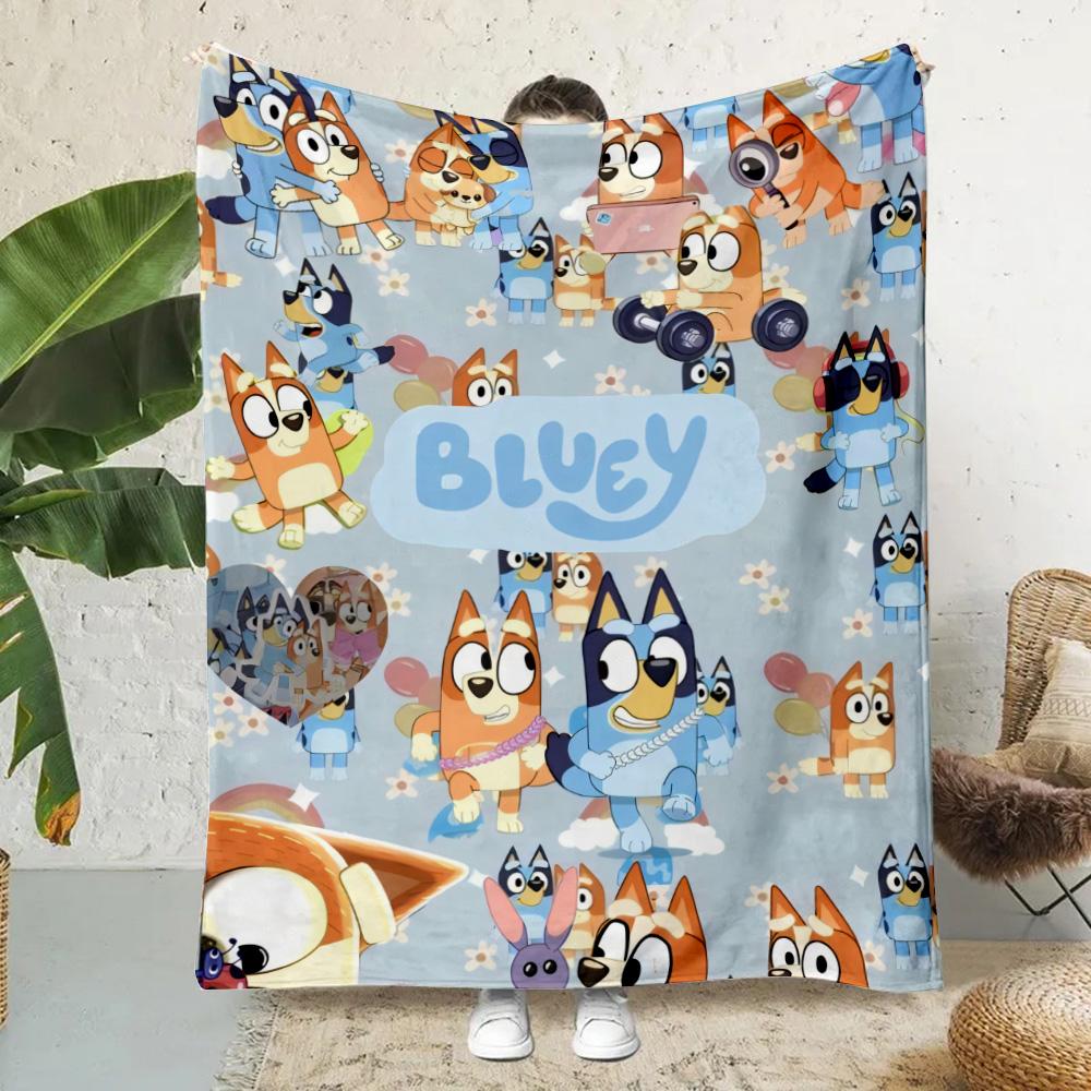 Cartoon B-Blueys Bandit-Chillis Pătură imprimată Pături pentru picnic Pătură caldă Pătură moale și confortabilă Acasă Călătorie Ziua de naștere