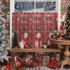 American Christmas Print Coffee Curtain Lace Blackout Window Valance Rectangular Decor Bedroom Dining Room