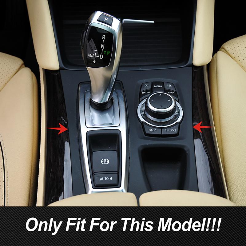 Stainless Steel Center Console Gear Shift Frame Decoration Cover Trim For BMW X5 E70 X6 E71 2008-2014 LHD Car Styling Interior
