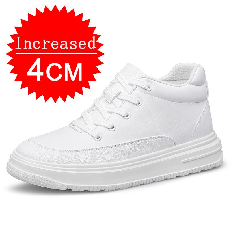 New Men Boots Genuine Leather Elevator Shoes Invisible Height Increase Shoes 4/6/8CM Men Casual Shoes Walking Work Shoes 37-44