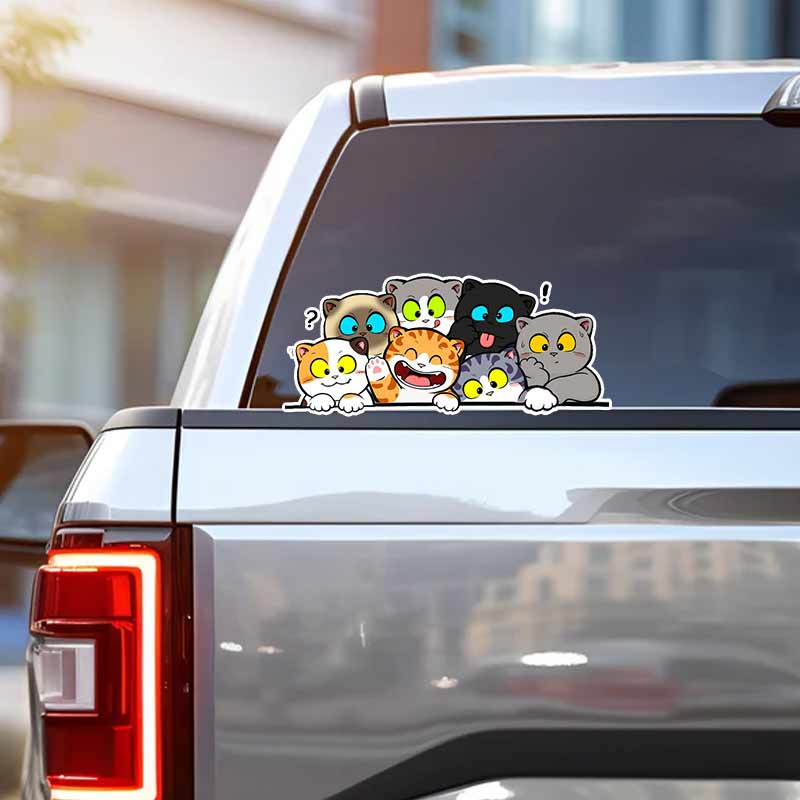 Cute Cat Animal Car Stickers Waterproof Vinyl Decals Auto Body Window Bumper Decor Motorcycle Helmet Stickers TM204