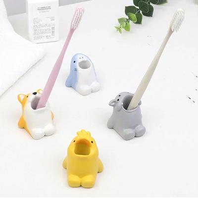 Zahnbürstenhalter mit Cartoon-Tiermotiv, süßer Corgi-Hai, Aufbewahrungsständer, Make-up-Pinsel, Schreibwaren, Arbeitsplatten-Organizer, Badezimmer-Dekoration