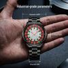 Luminous Waterproof Men's Steel Watch with Czech Leopard Design