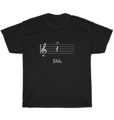 Musiknoten Shh Viertelpause und Fermate Musiker T-Shirt Unisex Lustiges T-Shirt Geschenk