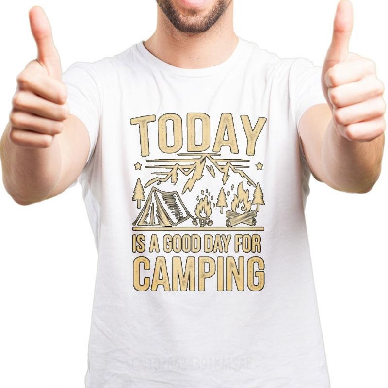 Soft Cotton Tee Workout For Man Oneck Tshirt Oversized Today Is A Good Day For Camping Cool Women Teeshirt Breathable Tee