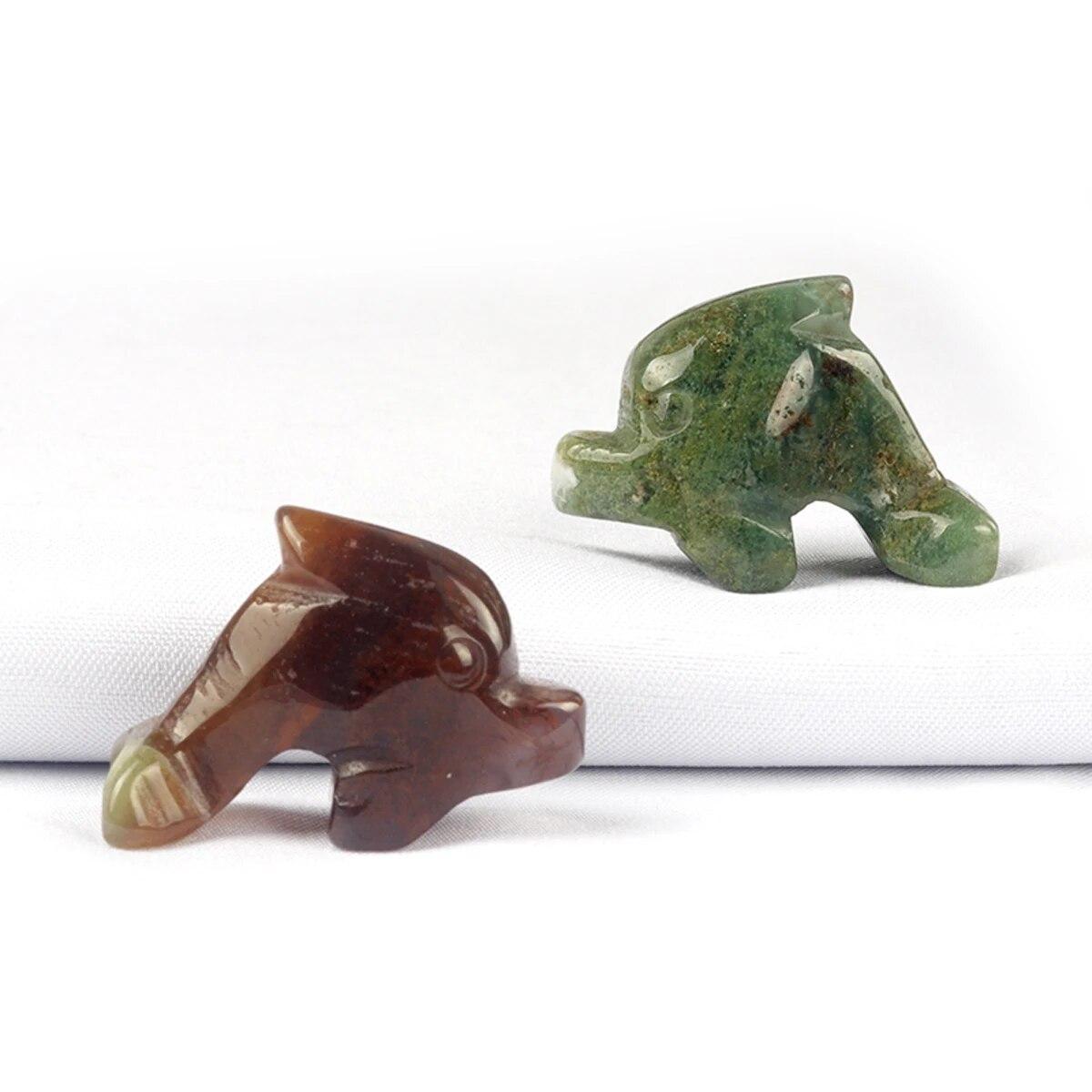 

1 шт. Невеликі меблі, натуральний камінь, квадратний дельфін, різьблений декор для спальні, стіл, розмір 18 x 27 мм 18x27mm