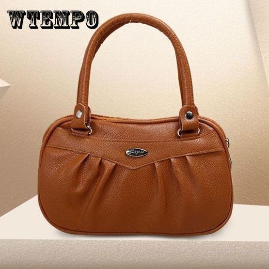 

WTEMPO женские однотонные кожаные сумки, повседневные портативные сумки для мам, винтажные сумки-кошельки
