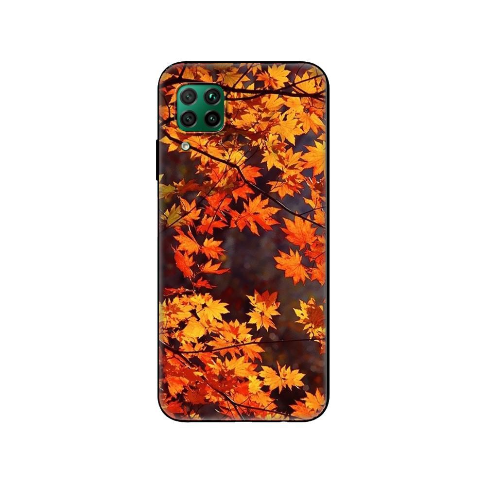 Black Tpu Case For Huawei P30 Lite P30 Pro P40 Case For Huawei P40 LITE E P Smart 2020 Case Cover Autumn Leaves Fall  Splendid