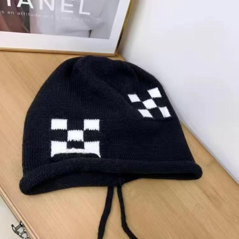 Fashion Keep Warm Drawstring Knitted Hat Warm Pullover Cap Cold Proof Ear Protection Hat Autumn Winter Cold Weather