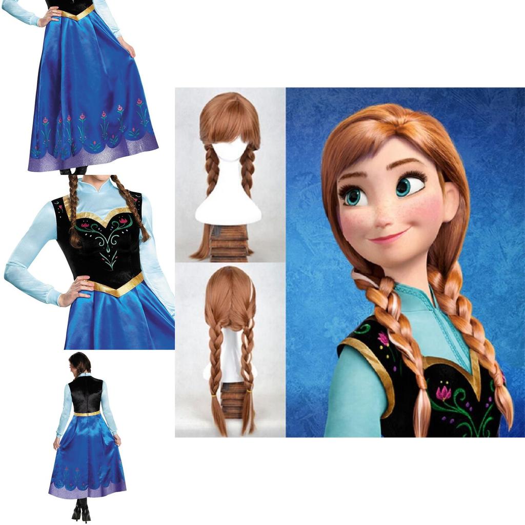 Enchanting Princess Anna Fancy Dress With Detachable Cape For Girls' Cosplay Adventures