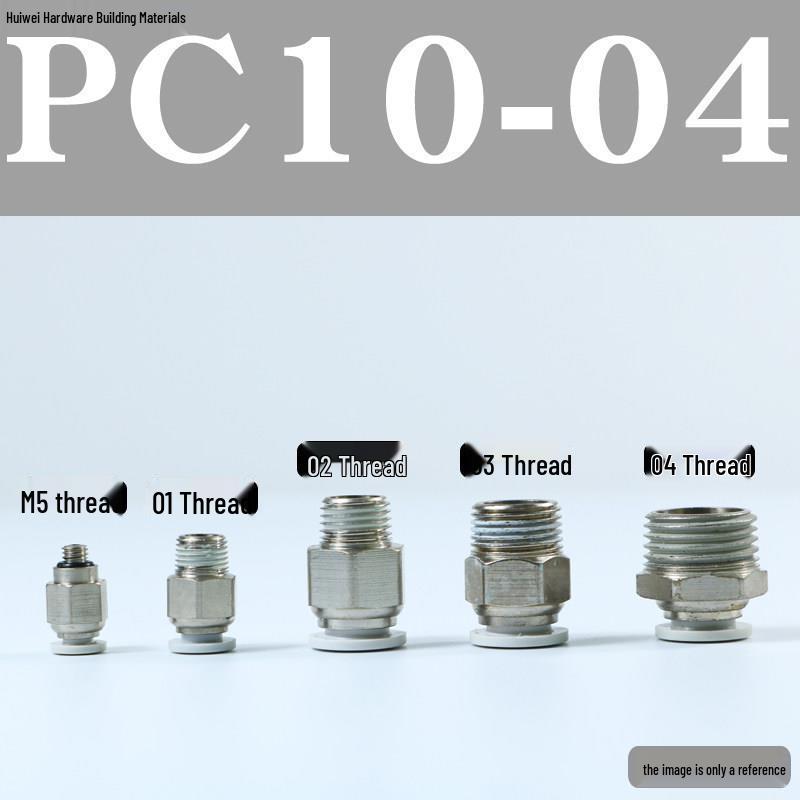 Pneumatic Push-to-Connect Air Hose Fitting - Quick Connectors PC6, PC8, PC12 (M5 Thread)