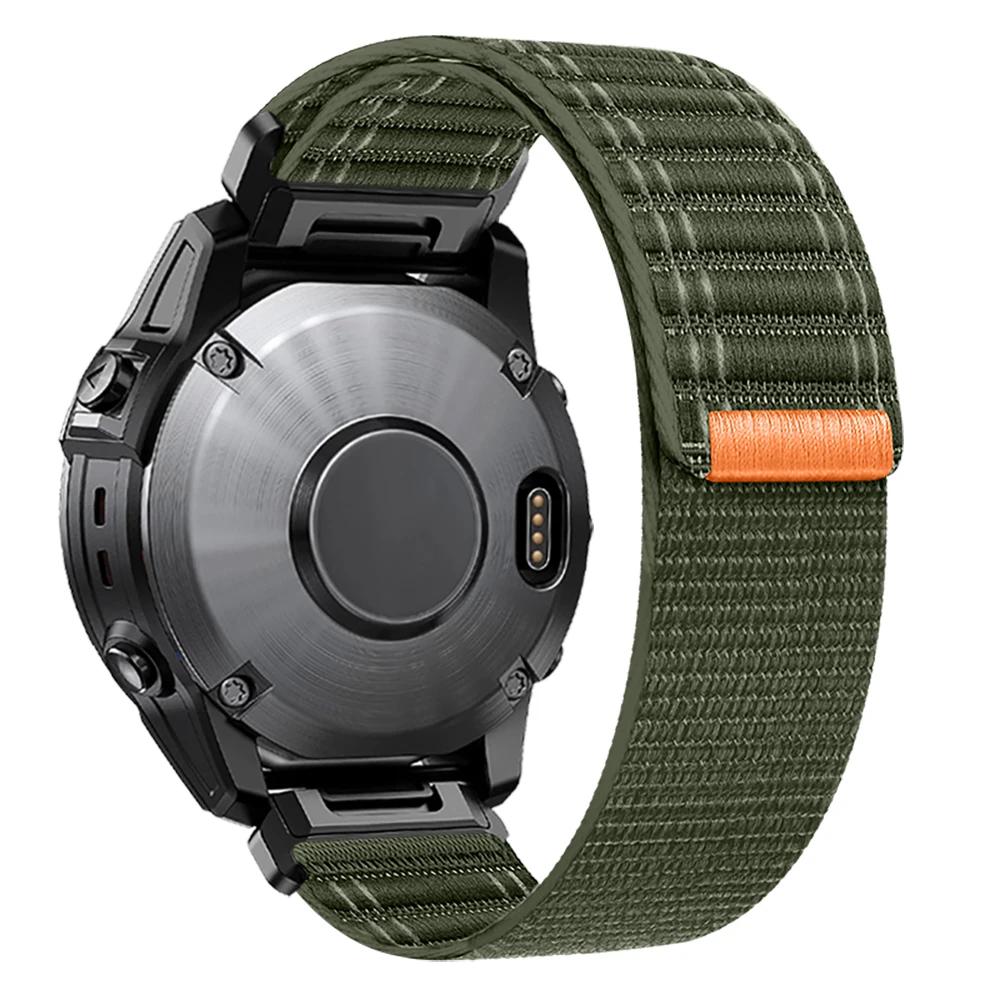 QuickFit 22mm 26mm Sports Nylon Loop Strap For Garmin Fenix 8 E 7 7X 6 6X 5X Plus/Epix Pro Gen 2 47mm 51mm/Enduro 3 2 Watchband