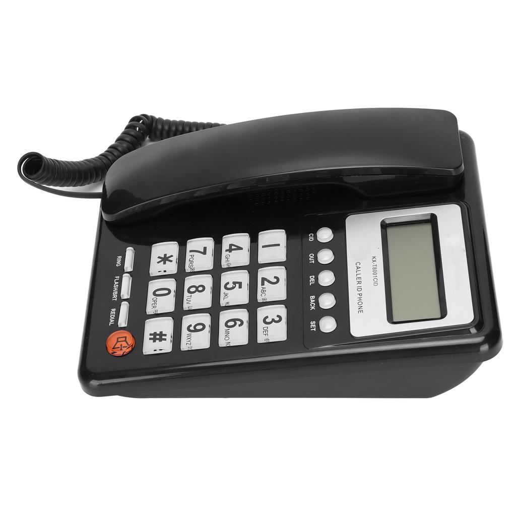 KXT8001CID Corded Telephone Caller ID Semi Hands Free Clear Display Office Telephone for Home Hotel Office(Black )