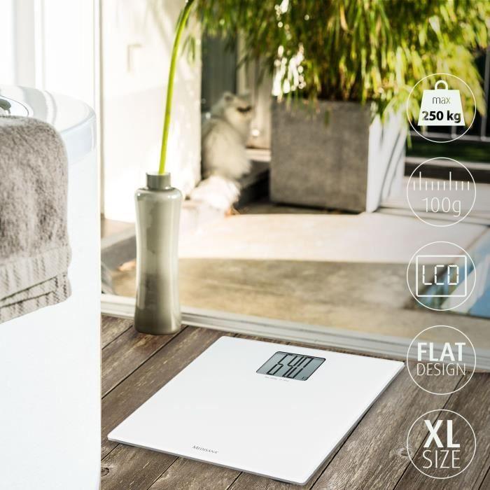 Personenwaage XL Medisana PS 470 Weiß - Maximale Belastung 250 kg - Großes Display - Automatische Abschaltung