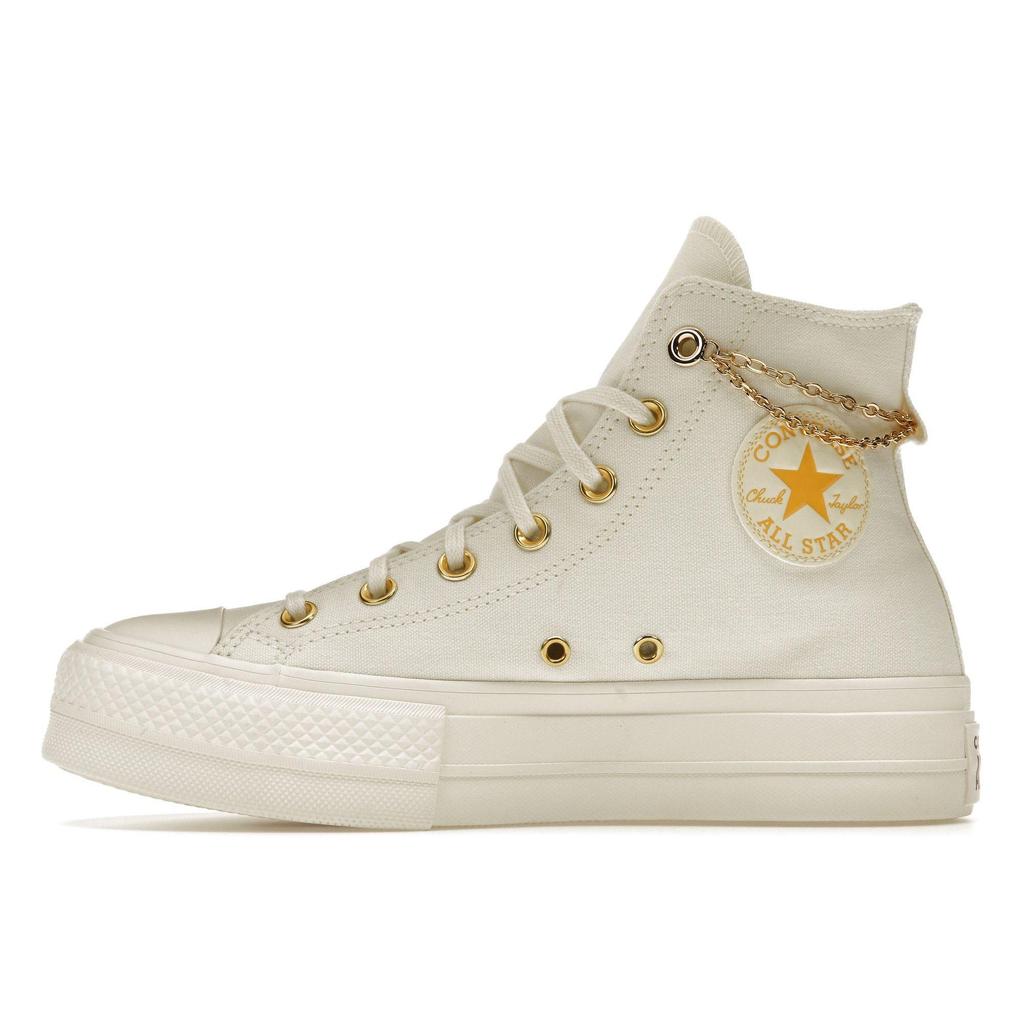Women's Converse Chuck Taylor All Star Lift Platform High Egret/Yellow/Gold Shoes A04453C