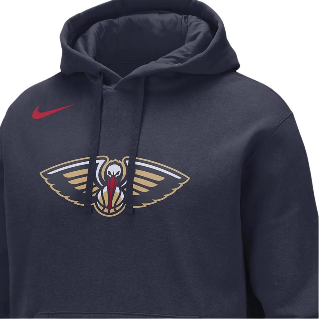 Nike New Orleans Pelicans Club Logo Printed Drawstring Hoodie Men Hoodies Navy-Blue FB4767-419
