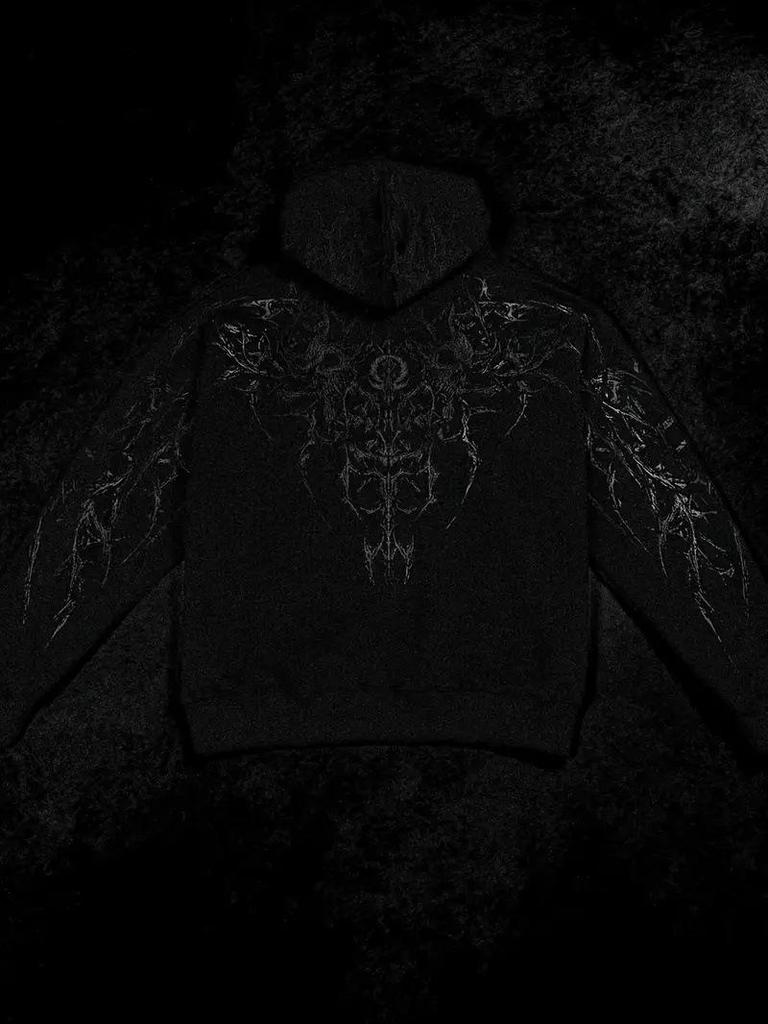 Breathedivinity Herbst Herren Kapuzenjacke mit Print in Übergröße