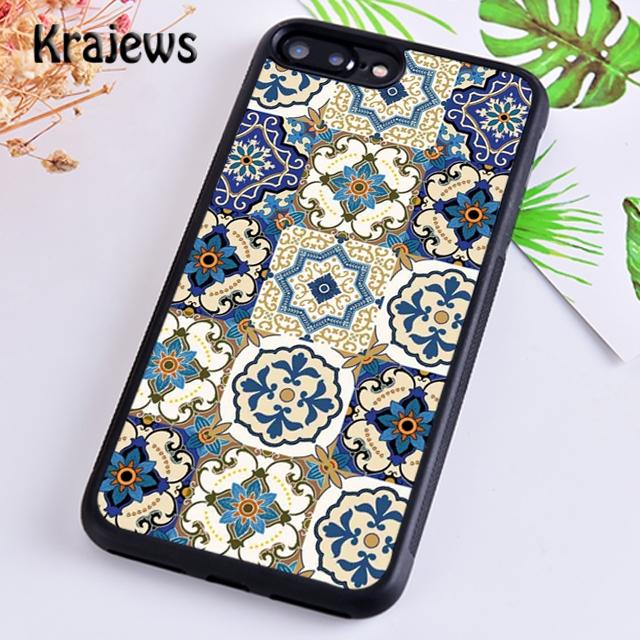 Krajews Ancient Floral Tiles Phone Case Cover For iPhone 17 Air 16 15 14 plus 12 pro max coque Shell Fundas