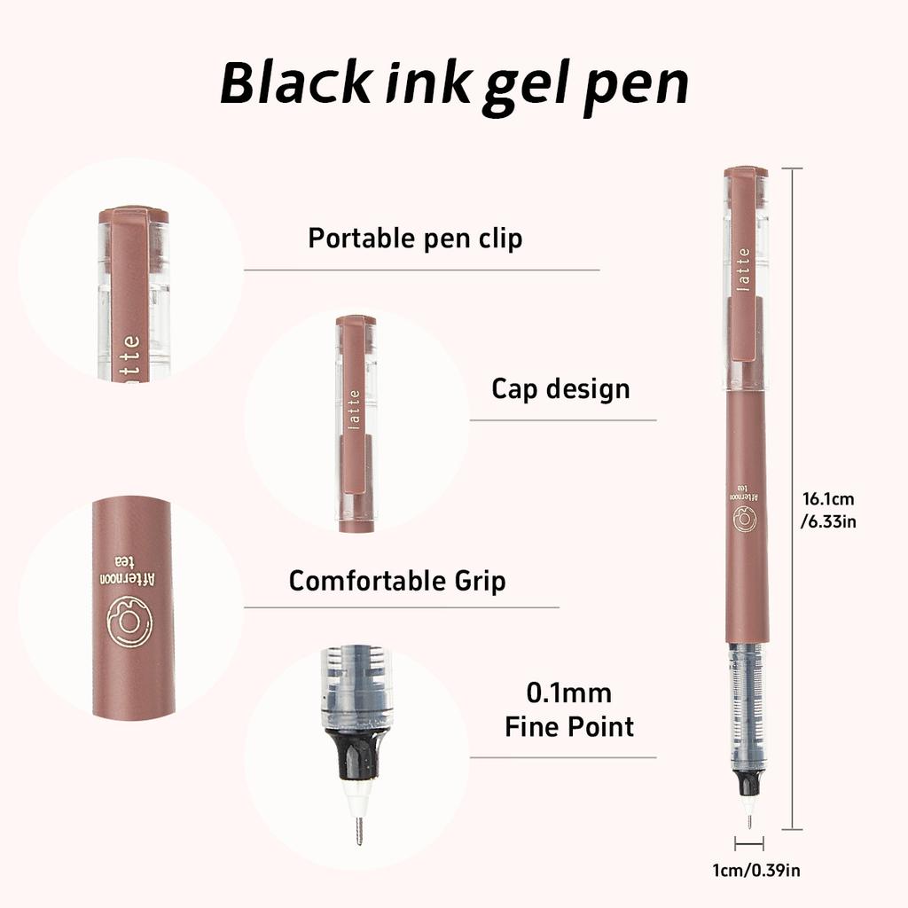 Cute Black Gel Pen - 0.5mm Quick-Drying, High Value, Carbon Neutral, Straight Liquid Ballpoint