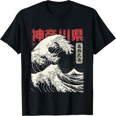 Camiseta Vintage Japonesa Kanagawa Hokusai Ukiyo-e La Gran Ola(1)