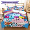Gumball Amazing World Pattern Bedding Quilt Set Quilt Cover Pillowcase Home Decoration Gift (1 * Duvet Cover + 2 * Pillowcase, Without Core)