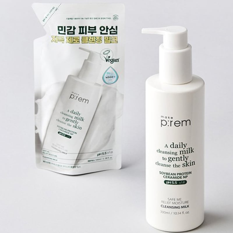 [Makeprem] Safe Me Relief Moisture Cleansing Milk 300ml+100ml