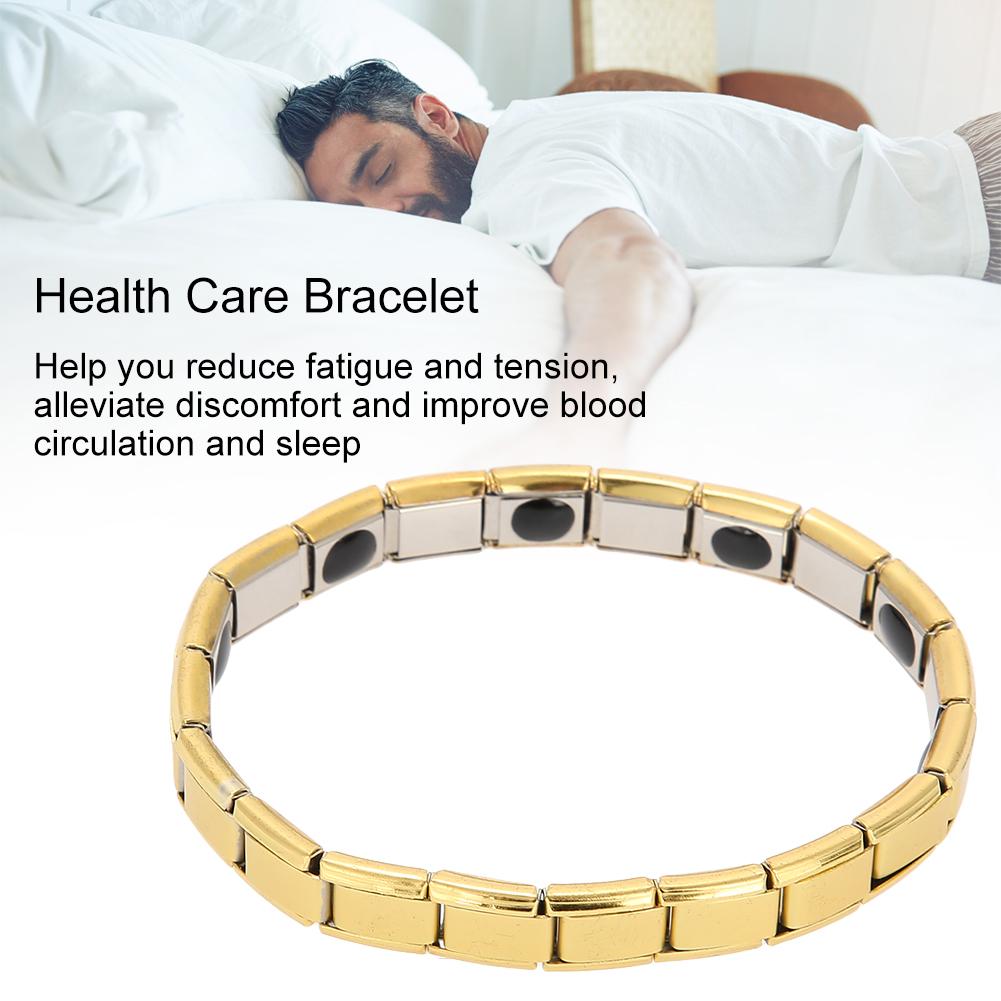 Einfaches Unisex-Armband aus Titanstahl, Schmuck-Armreif für Gesundheitsenergie (Gold)