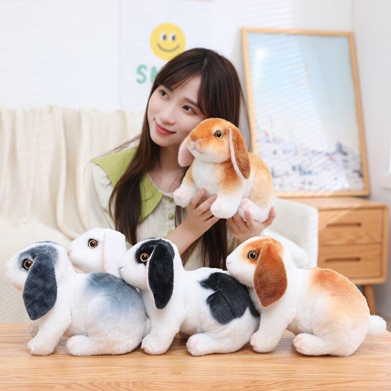 Lovely Fluffy Lop -Eared Rabbits Plush Toy Baby Kids Appease Dolls Simulation Long Ear Rabbit Pillow Kawaii Xmas Gift