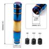 1Set 18cm Car Gear Shift Knob Manual Aluminum Alloy Shift Lever Universal Blue Half Grilled Shift Handle