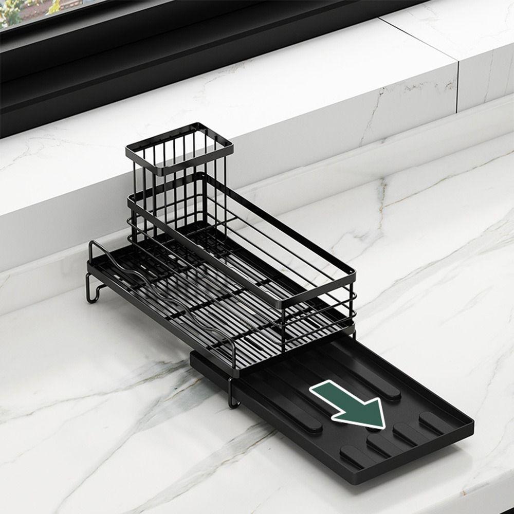 Stainless Steel Kitchen Sink Rack Self-draining Quick Dry Dishcloth Organizer Large Capacity Rustproof Kitchen Sponge Holder