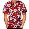 Summer Santa Claus 3D Printed T-shirt Christmas Eve Casual Short Sleeved Top