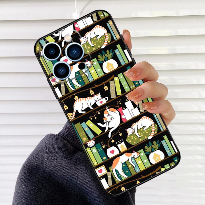 Cartoon Cute Cats Phone Case For iPhone 16 15 14 13 11 12 17 Pro Max mini 15 16 Plus 16e 17 Air Cover Fundas