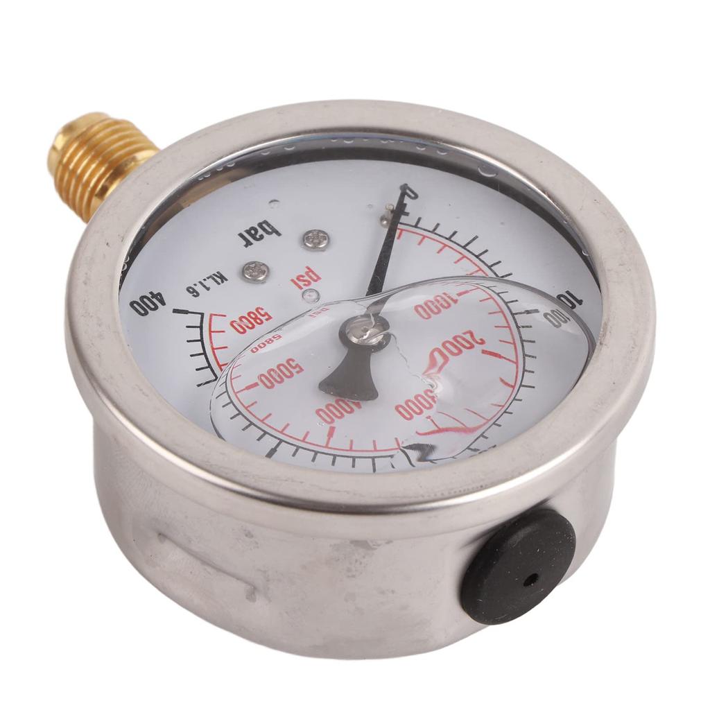 Easy Pressure Gauge Kit, Soft Hose with Pressure Gauge, Compact and Lightweight, 0-400 BAR/6000