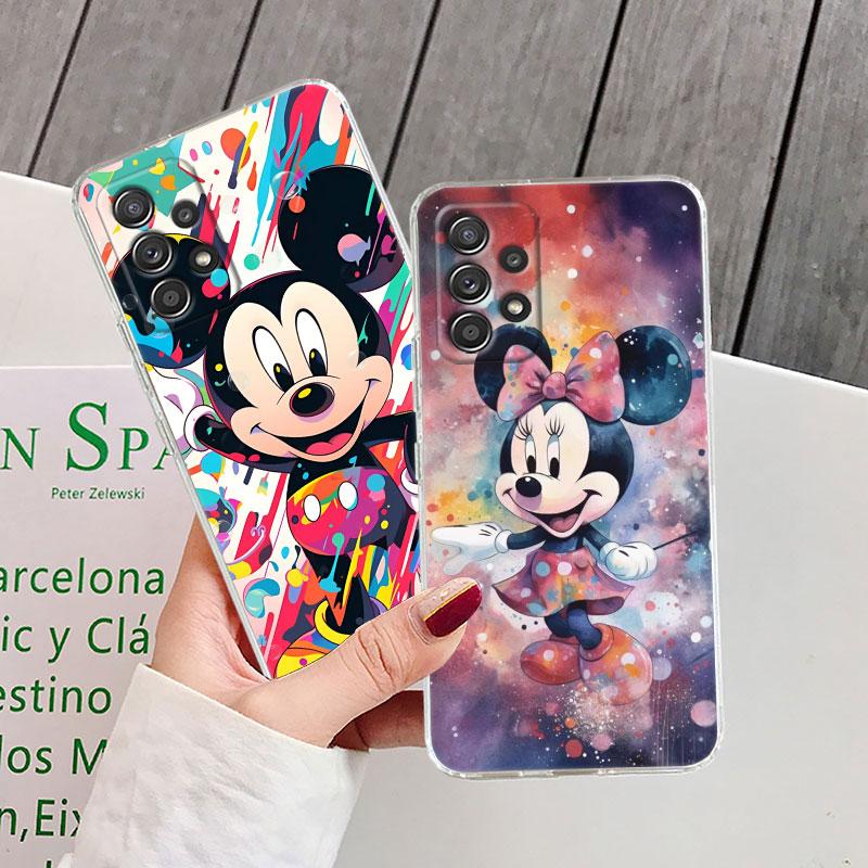 Coque Transparente Disney Pour Samsung Galaxy A57 A37 A56 A36 Coques A55 A54 A35 A26 A07 A17 A16 A06 A34 A15 Housse antichoc Mickey Mouse
