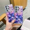 Luxury Elegant Glitter Clear Butterfly Printed Phone Case for Samsung Galaxy S26 Ultra S25 S24 S23 Diamond Full Camera Protect