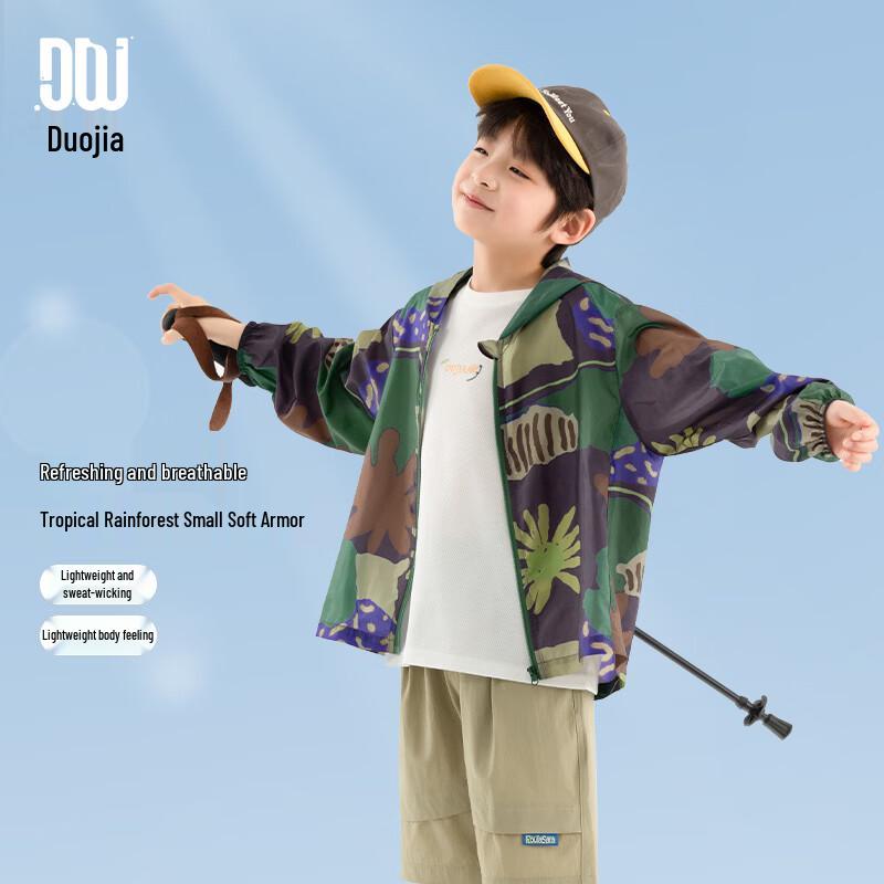

Детская куртка Duoduo Home для мальчиков с цветочным принтом в джунглях, защита от солнца 140
