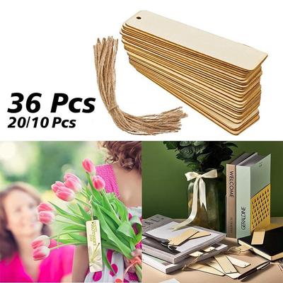 10/20/36 vnt. DIY Daugiafunkcinės žymės Medinės tuščios Žymės Medinės Žymės tuščias sąrašas Apyrankių juostelė Rankų darbo dovanos Biuro mokiniams