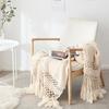 Knitted Blankets for Bed Sofa Bohemian Blanket with Tassel Thick Warm Crocheted Bedding Throw Cover for Travel Picnic Office Nap